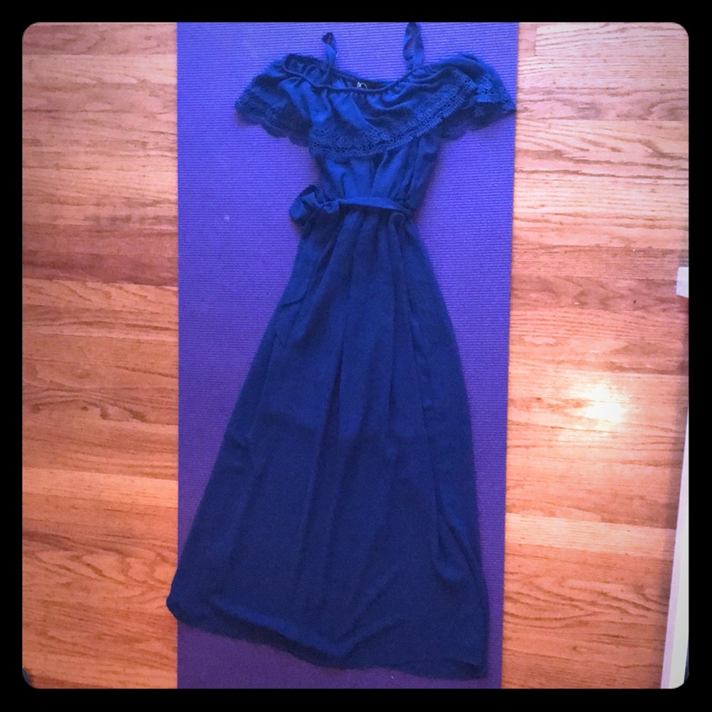 A blue sleeveless dress from Macy’s